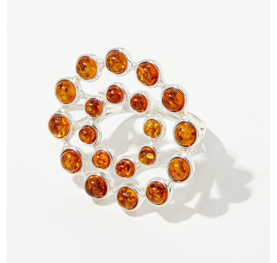 Image 241438_COG.jpg, Product 241-438 / Price $99.99, Amber Extraordinaire Sterling Silver Double Circle Amber Ring from Amber Extraordinaire on TSC.ca's Jewellery department
