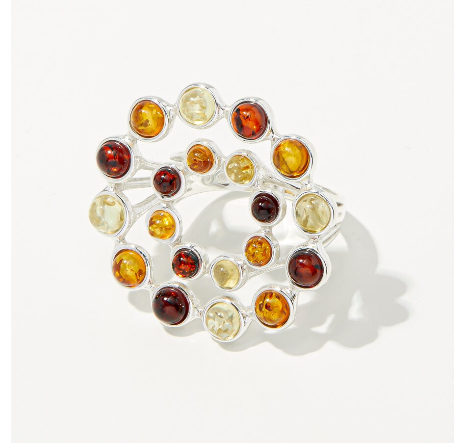 Image 241438_MTCHY.jpg, Product 241-438 / Price $99.99, Amber Extraordinaire Sterling Silver Double Circle Amber Ring from Amber Extraordinaire on TSC.ca's Jewellery department
