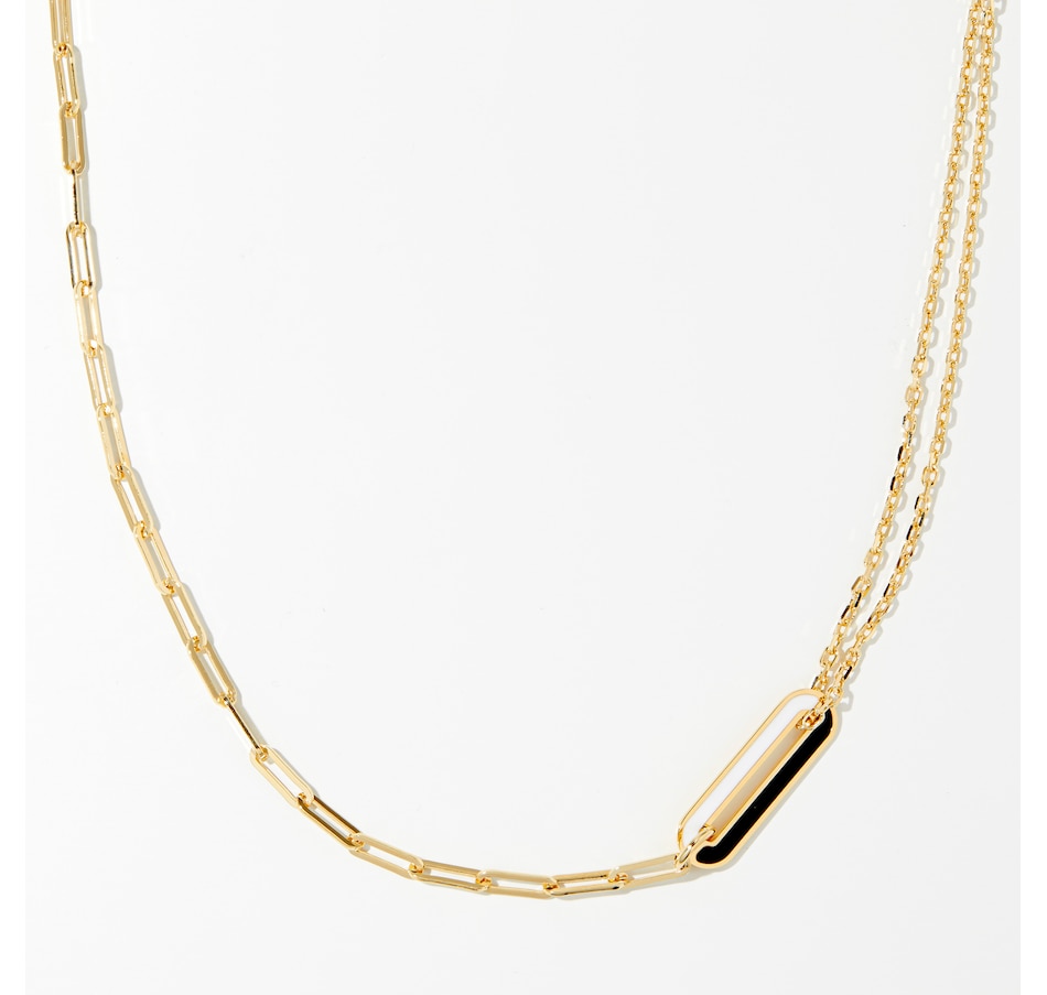 Image 241470.jpg, Product 241-470 / Price $89.88, Bronzoro Black And White Enamel Single Station on Combo Chain from Bronzoro on TSC.ca's Jewellery department