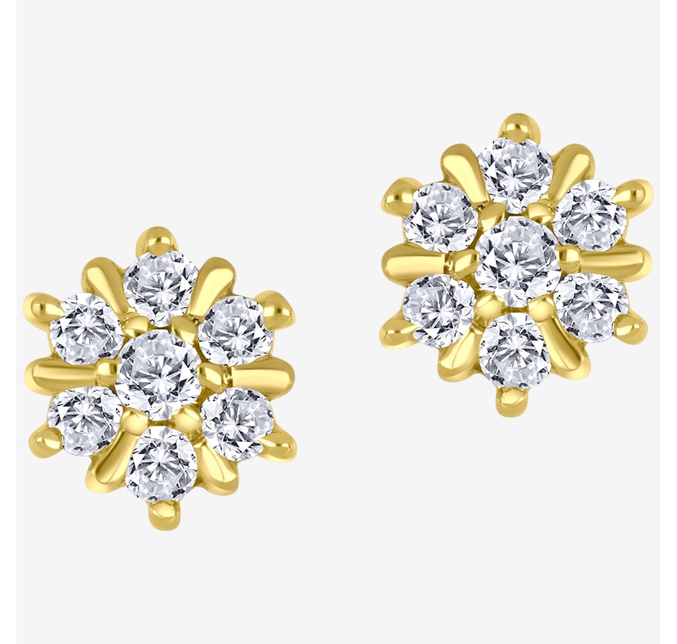 Canadian Ice 10K Yellow Gold 0.37ctw Diamond Starburst Earrings