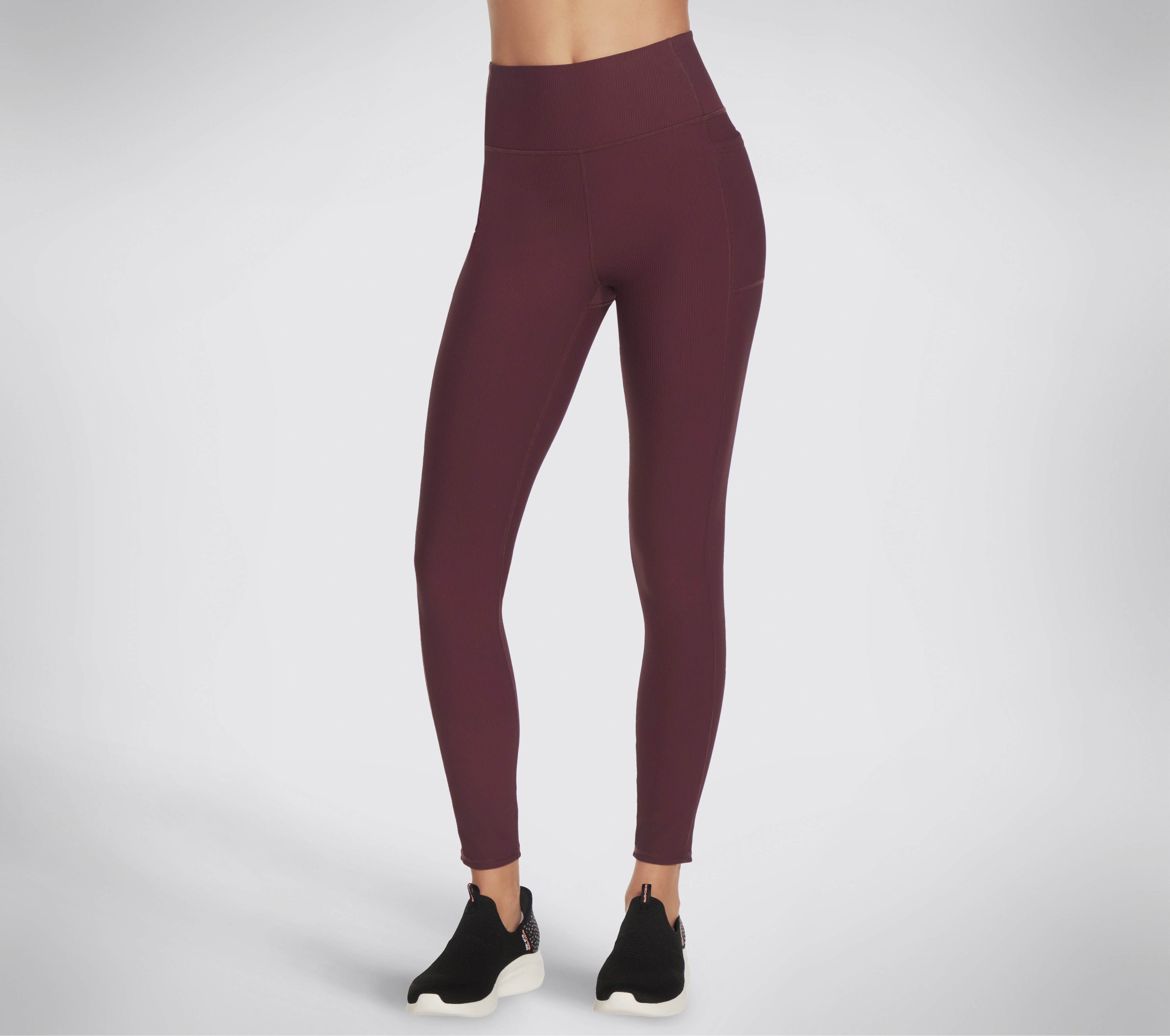 Skechers GO FLEX RIB High Waisted Leggings Women S Burgundy Pink