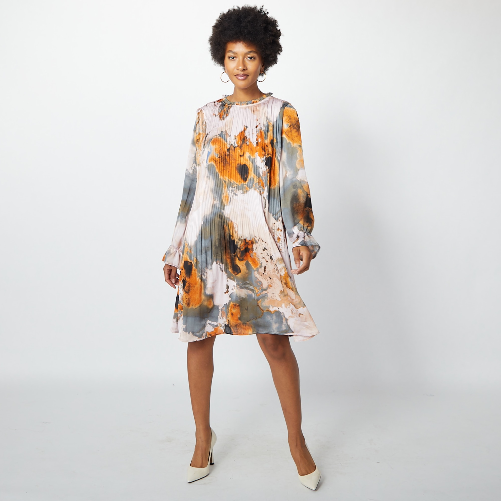 Bailey print pleated sales dress