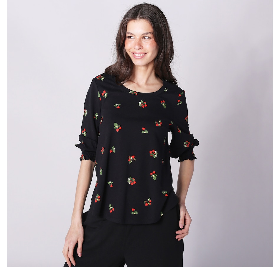 Image 241660_STRBS.jpg, Product 241-660 / Price $19.88, Cuddl Duds Cottonwear+ Pick Of The Day Smocked Top from Cuddl Duds on TSC.ca's Fashion department