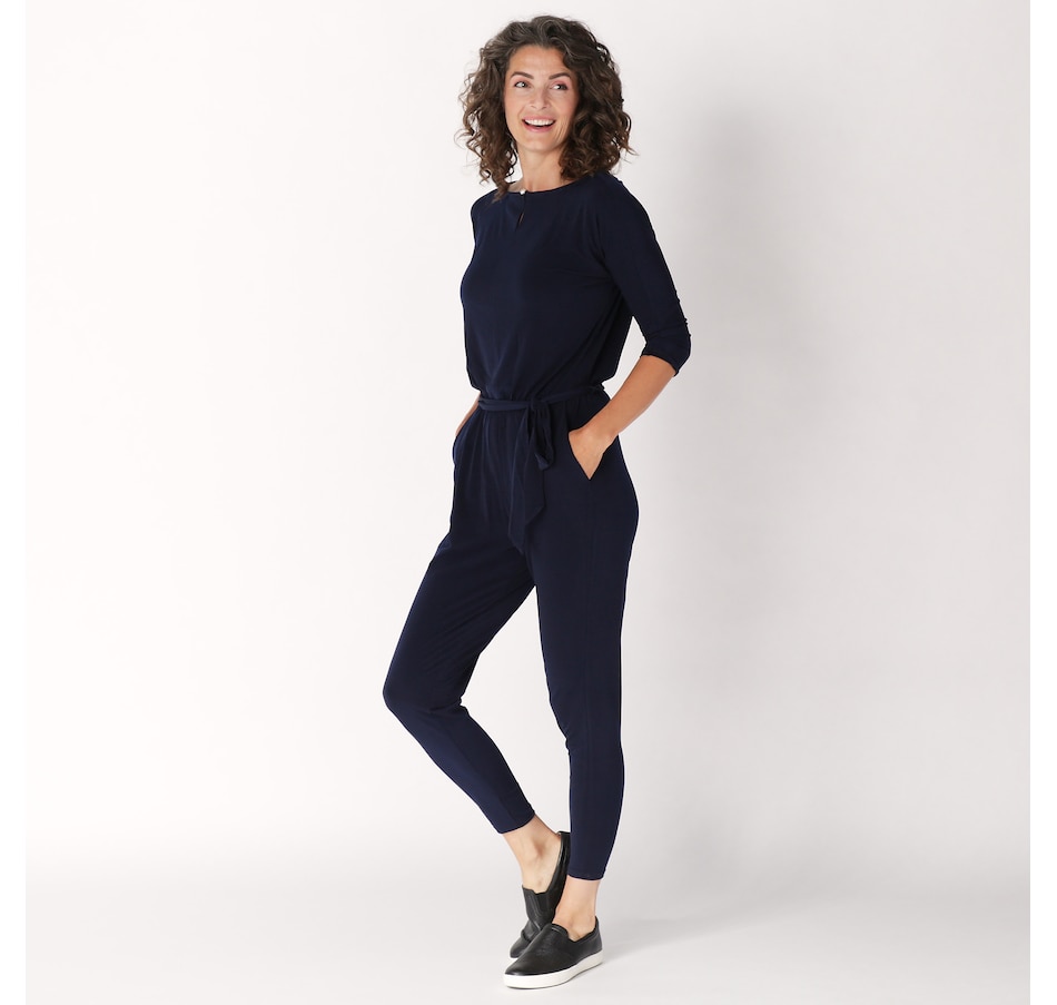 Clothing & Shoes - Dresses & Jumpsuits - Jumpsuits - Nina Leonard 3/4 ...