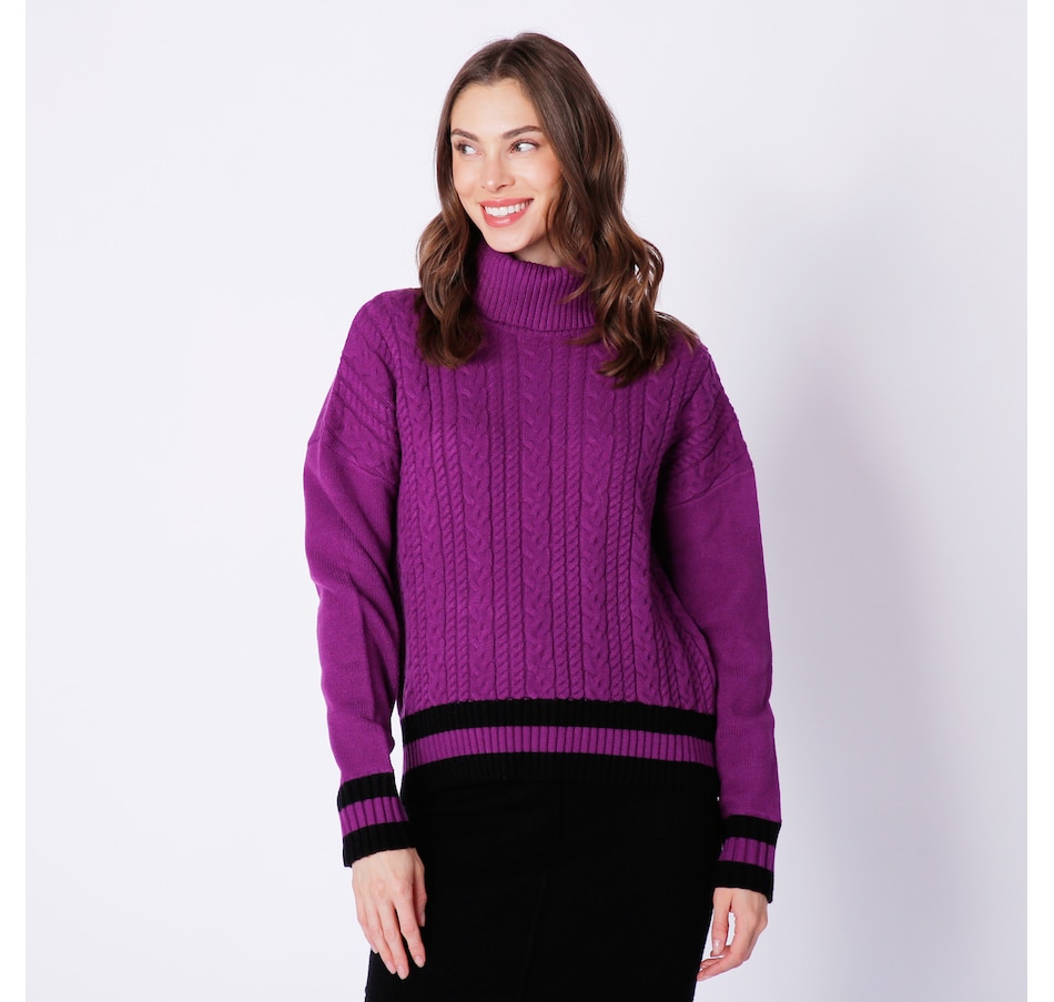 Langwyqu Womens' Turtleneck Long Sleeve Cable Knit Sweaters : :  Clothing, Shoes & Accessories