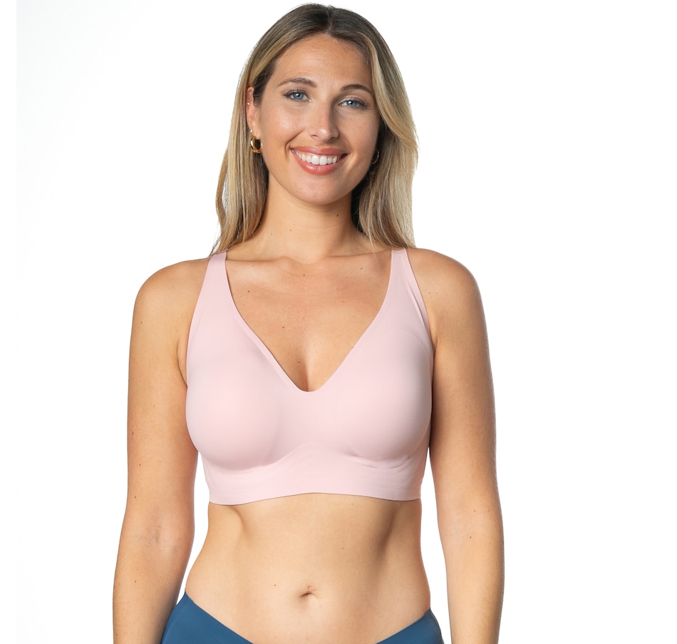 Rhonda Shear 2-Pack Cotton Blend Seamless Ahh Bra With Removable Pads