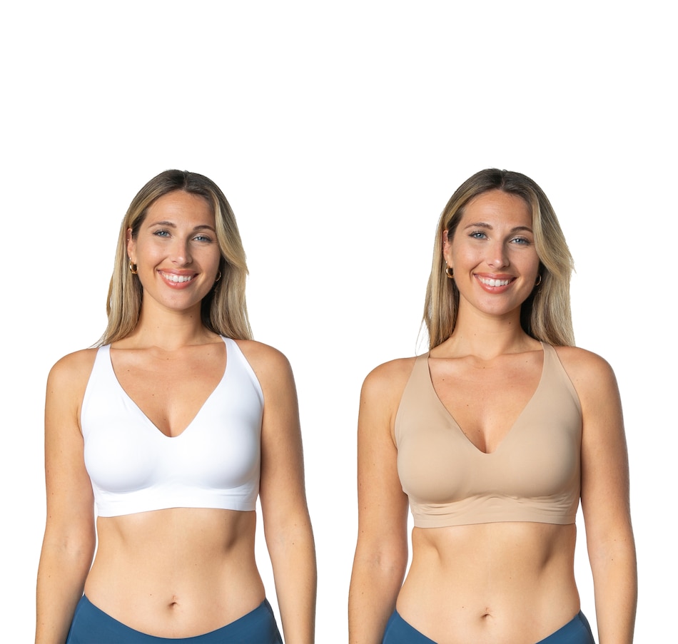 Rhonda Shear 2-Pack Seamless Comfort Bra With Lace Back Detail