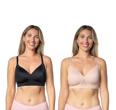 Rhonda Shear 3-pack Pin Up Smooth Bra with Removable Pads in Darks