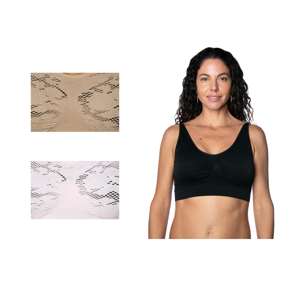 Rhonda Shear 2-pack Flat Lace Bra with Removable Pads