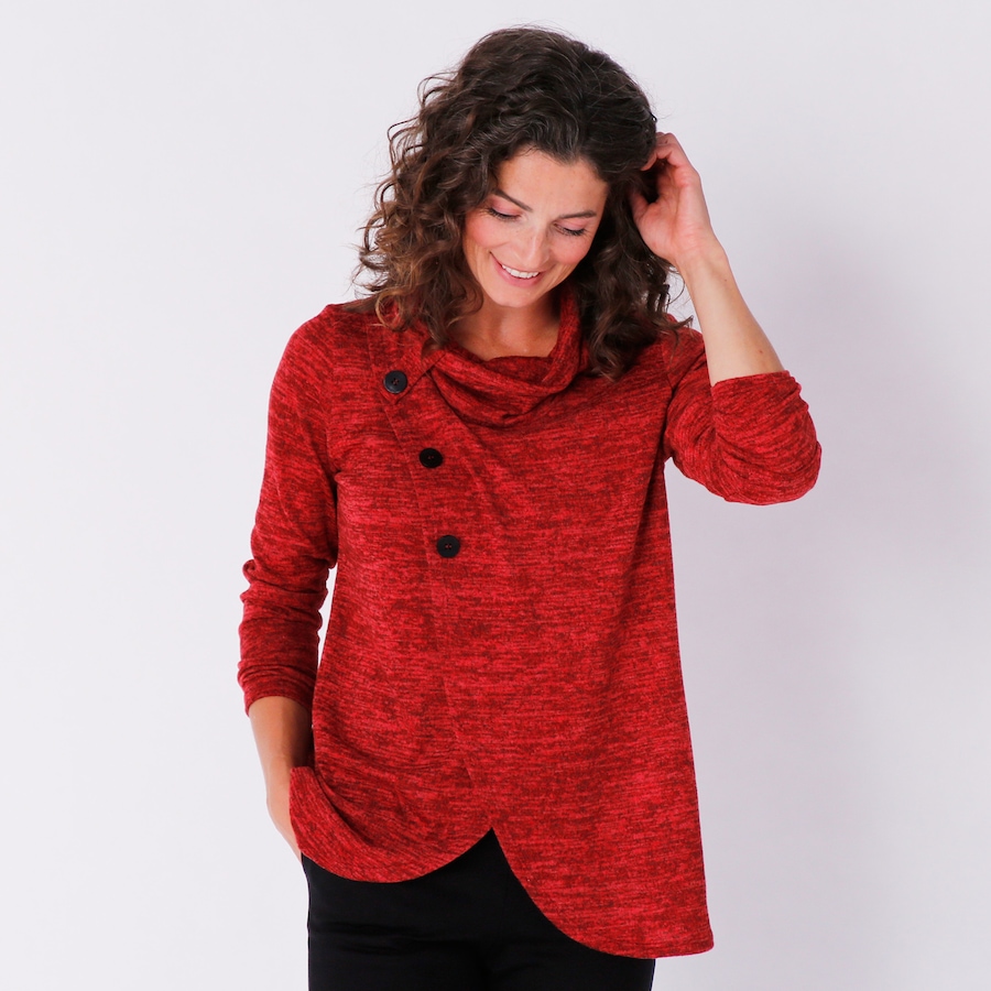 Image 241766_HRED.jpg, Product 241-766 / Price $19.33, Mr. Max Faux Wrap Button Sweater from Mr. Max on TSC.ca's Fashion department