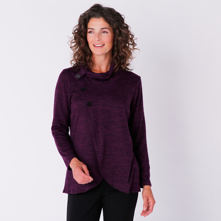 Image 241766_PUR.jpg, Product 241-766 / Price $19.33, Mr. Max Faux Wrap Button Sweater from Mr. Max on TSC.ca's Fashion department