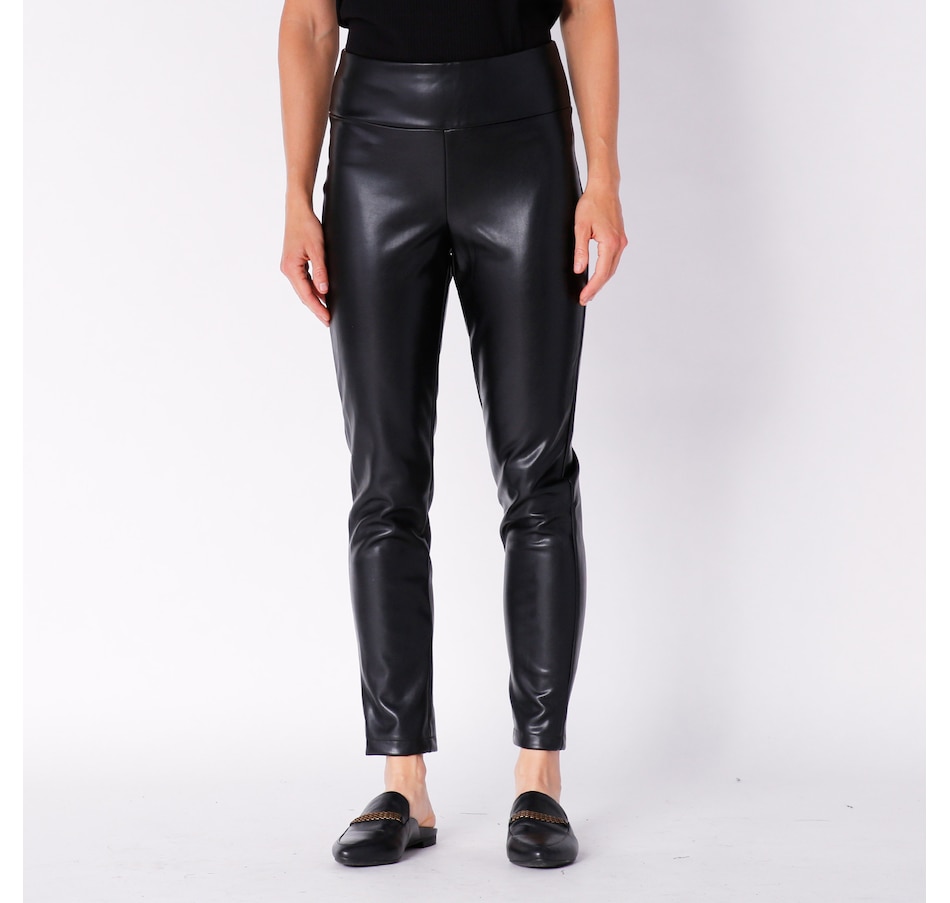Smooth faux-leather legging