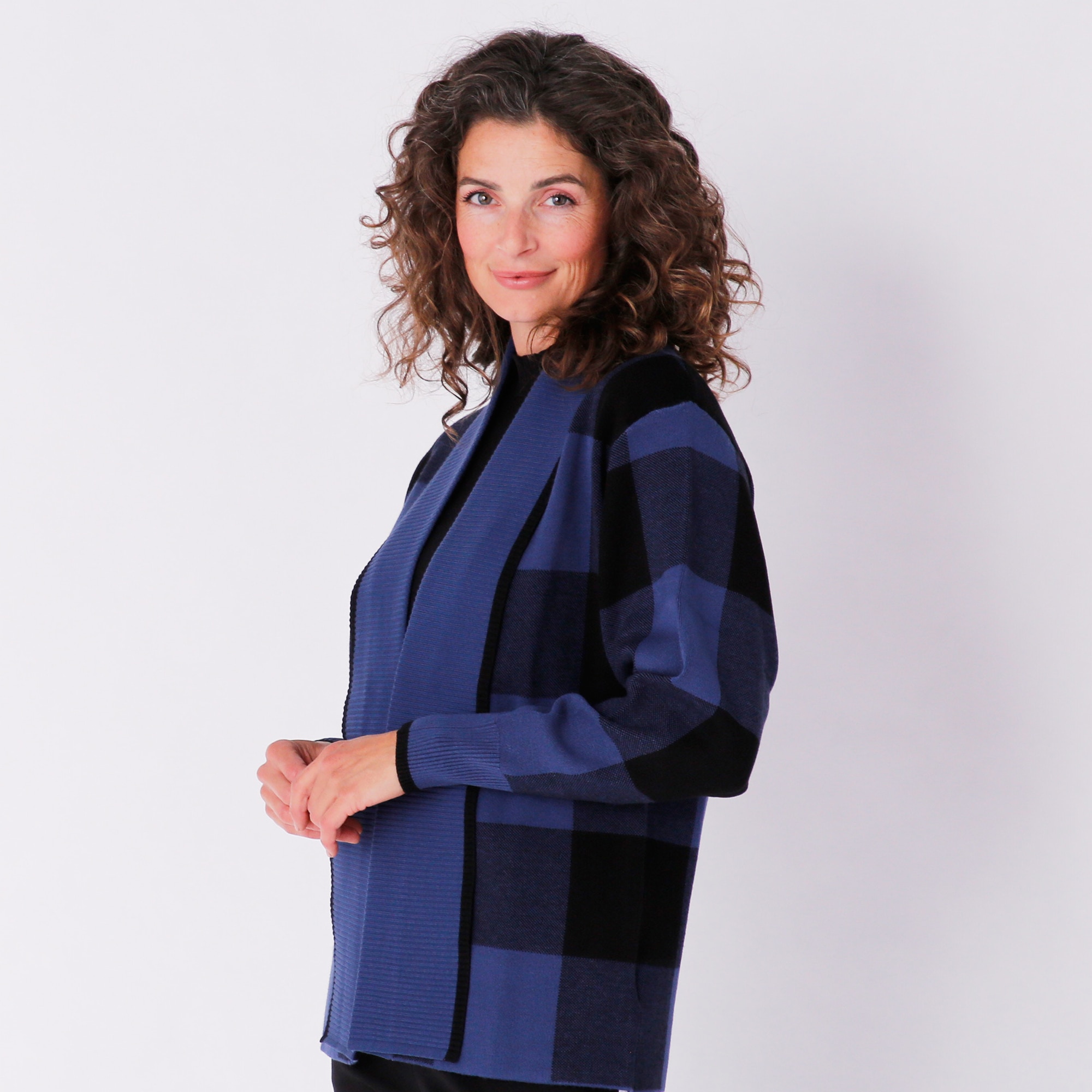 Plaid trim cowl 2025 neck tunic sweatshirt dress