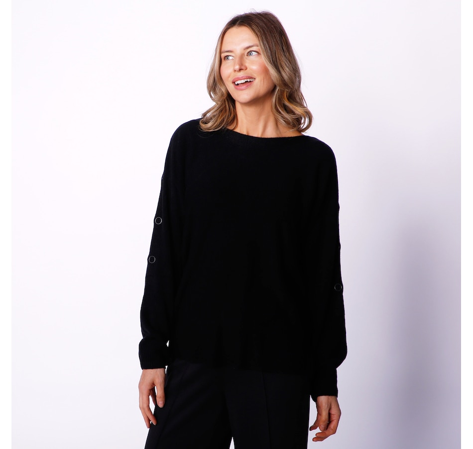 Image 241802_BLK.jpg, Product 241-802 / Price $29.33, Diane Gilman Snap Boatneck Sweater from DG2 by Diane Gilman on TSC.ca's Fashion department