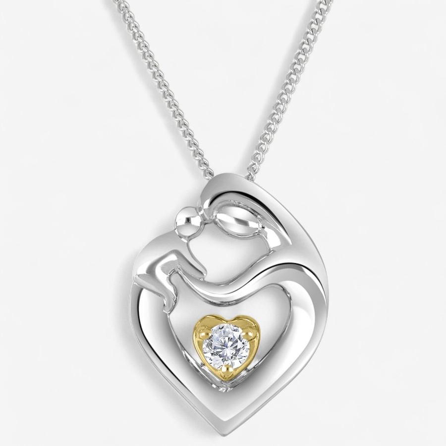 Image 241805.jpg, Product 241-805 / Price $699.99, Canadian Ice 10K Two Tone Gold 0.05 ctw Diamond Mother & Child Pendant With Chain from Canadian Ice Diamonds on TSC.ca's Jewellery department