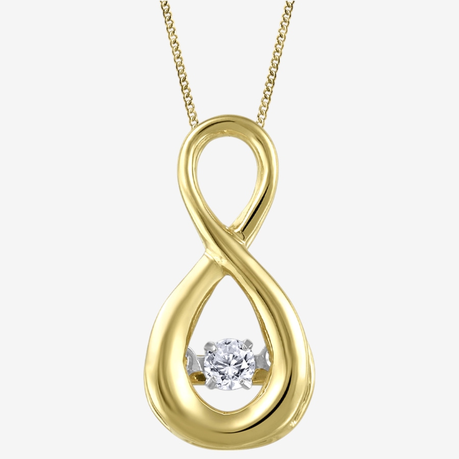Image 241806.jpg, Product 241-806 / Price $699.99, Canadian Ice 10K Yellow Gold 0.05 ctw Diamond Dancing Infinity Pendant With Chain from Canadian Ice Diamonds on TSC.ca's Jewellery department