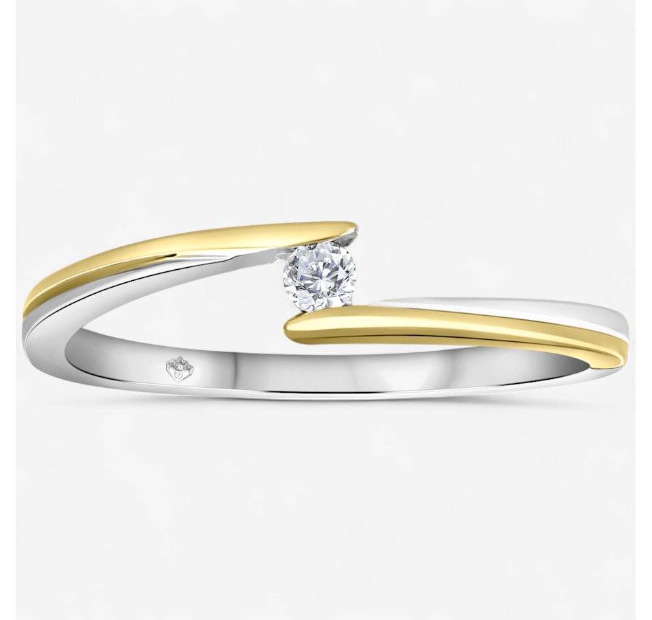 Canadian Ice 10K Two Tone Gold 0.05 ctw Diamond Bypass Ring