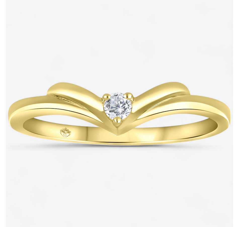 Image 241814.jpg, Product 241-814 / Price $599.99, Canadian Ice 10K Yellow Gold 0.05 ctw Diamond Fashion Chevron Ring from Canadian Ice Diamonds on TSC.ca's Jewellery department