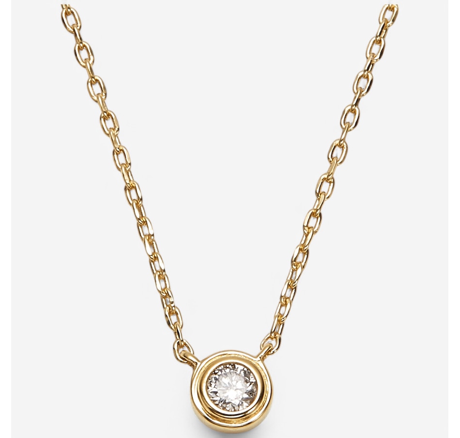 Image 241830.jpg, Product 241-830 / Price $149.99, Colours of Diamonds Sterling Silver Yellow Gold Plate 0.10 ctw White Diamond Necklace from Colours of Diamonds on TSC.ca's Jewellery department
