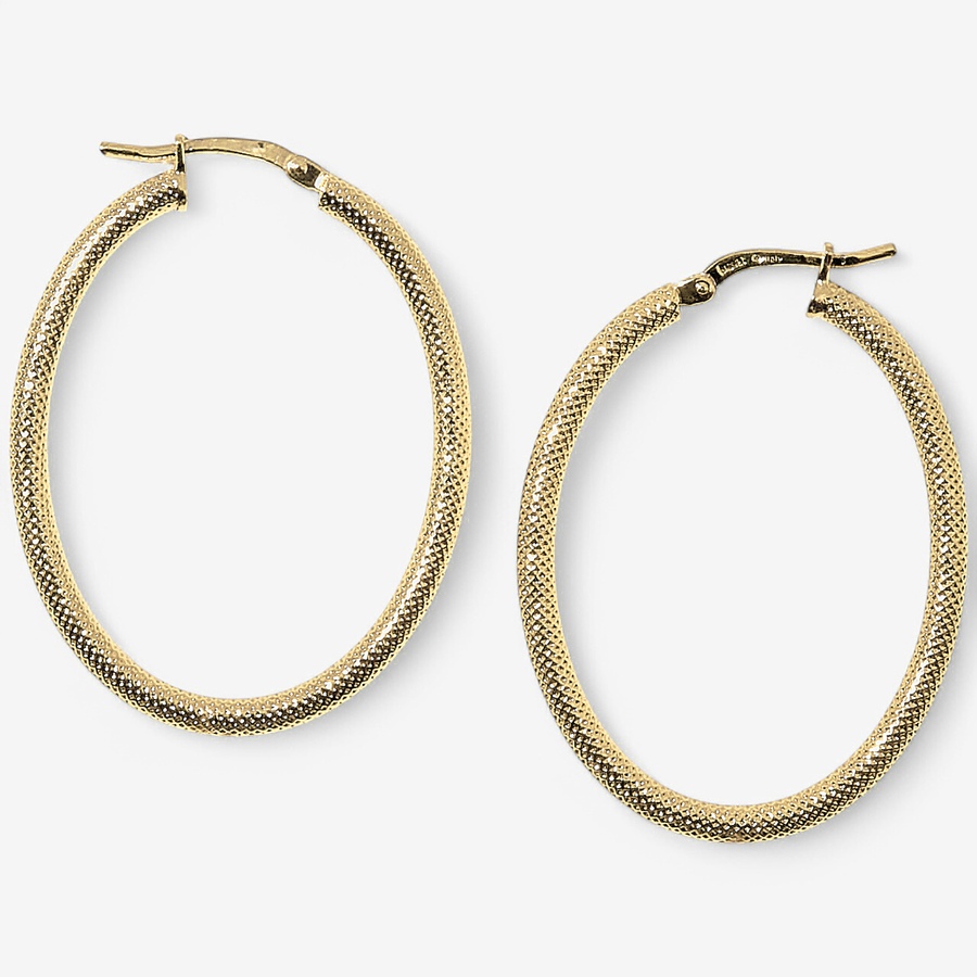 Image 241834_ALTMORE1.jpg, Product 241-834 / Price $69.99, Bronzoro Yellow Gold Diamond Cut Oval Hoop Earrings from Bronzoro on TSC.ca's Jewellery department