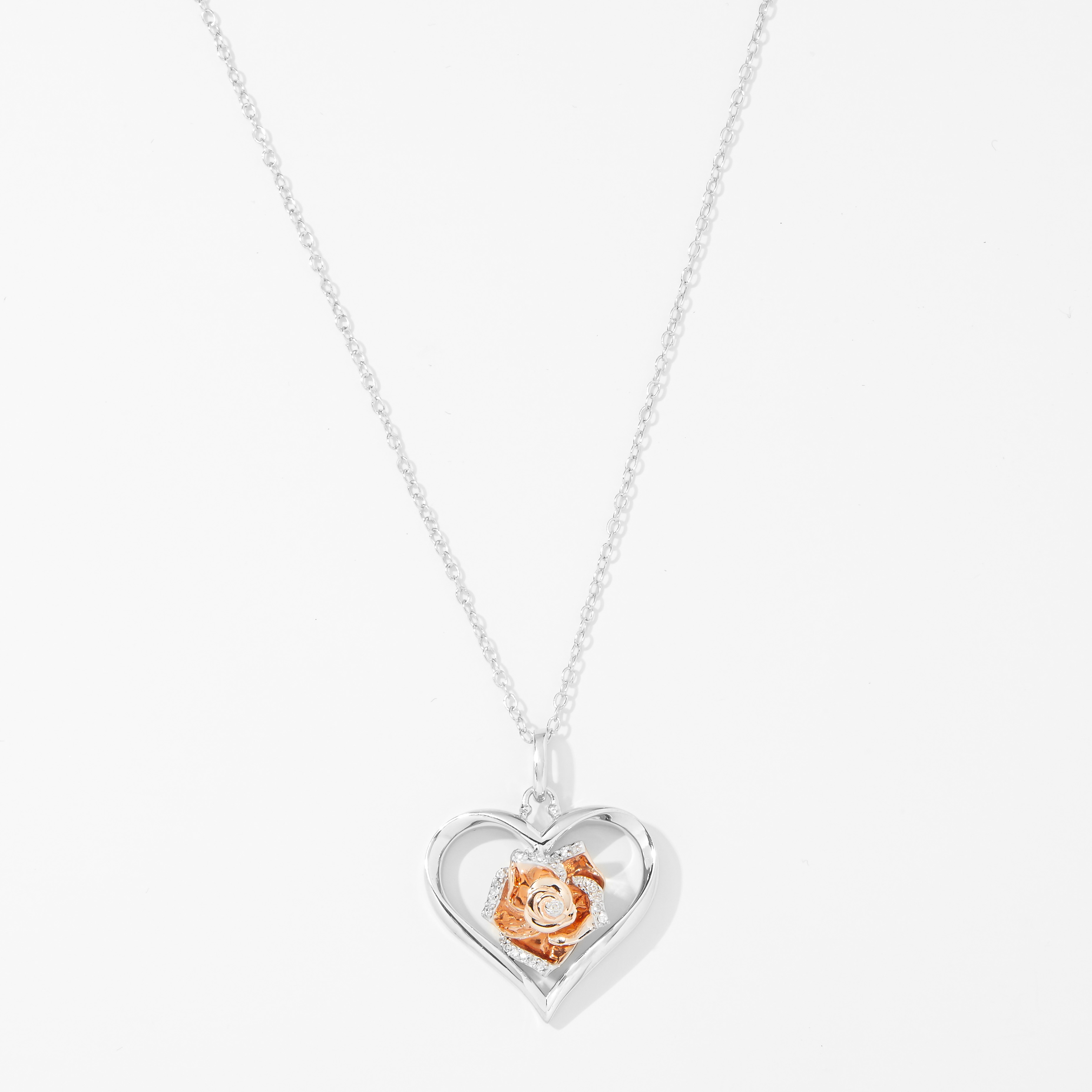 Diamond accent heart on sale necklace