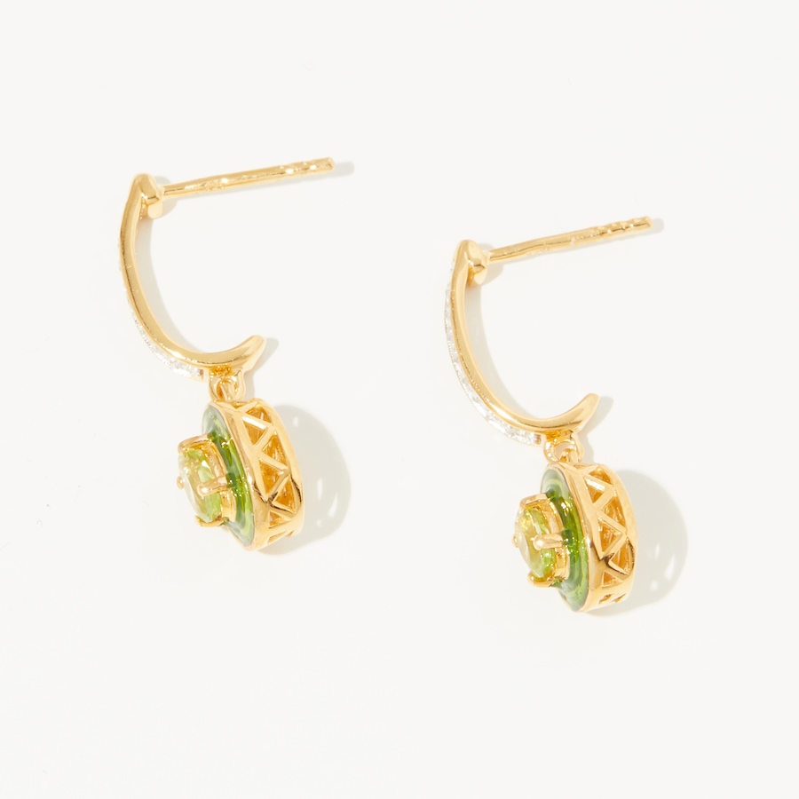 Image 241900_ALTMORE1.jpg, Product 241-900 / Price $79.88, Gem Reflections Sterling Silver and 14K Yellow Gold Oval Gemstone and White Zircon Earrings from Gem Reflections on TSC.ca's Jewellery department