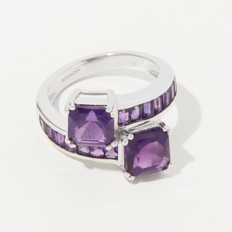 Image 241913_AMY.jpg, Product 241-913 / Price $89.33, Gem Reflections Sterling Silver Square and Baguette Gemstone Ring from Best of Gems on TSC.ca's Jewellery department