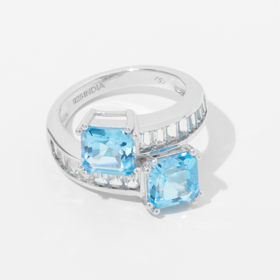 Image 241913_BTP.jpg, Product 241-913 / Price $89.33, Gem Reflections Sterling Silver Square and Baguette Gemstone Ring from Best of Gems on TSC.ca's Jewellery department