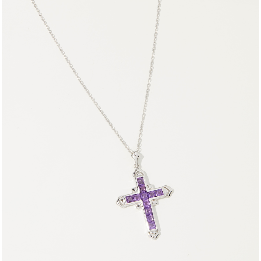 Image 241914_AMY.jpg, Product 241-914 / Price $79.88, Gem Reflections Sterling Silver Gemstone Cross Pendant and Chain from Gem Reflections on TSC.ca's Jewellery department
