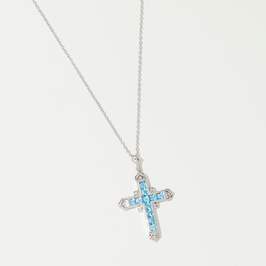 Image 241914_BTP.jpg, Product 241-914 / Price $79.88, Gem Reflections Sterling Silver Gemstone Cross Pendant and Chain from Gem Reflections on TSC.ca's Jewellery department