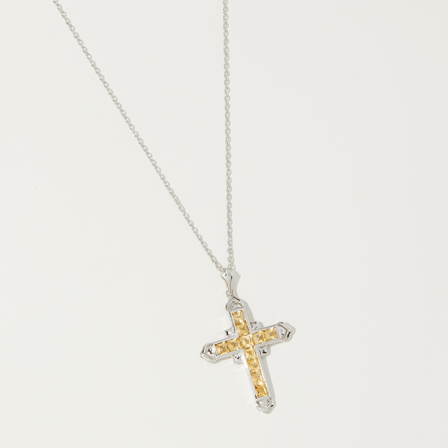 Image 241914_CIT.jpg, Product 241-914 / Price $79.88, Gem Reflections Sterling Silver Gemstone Cross Pendant and Chain from Gem Reflections on TSC.ca's Jewellery department
