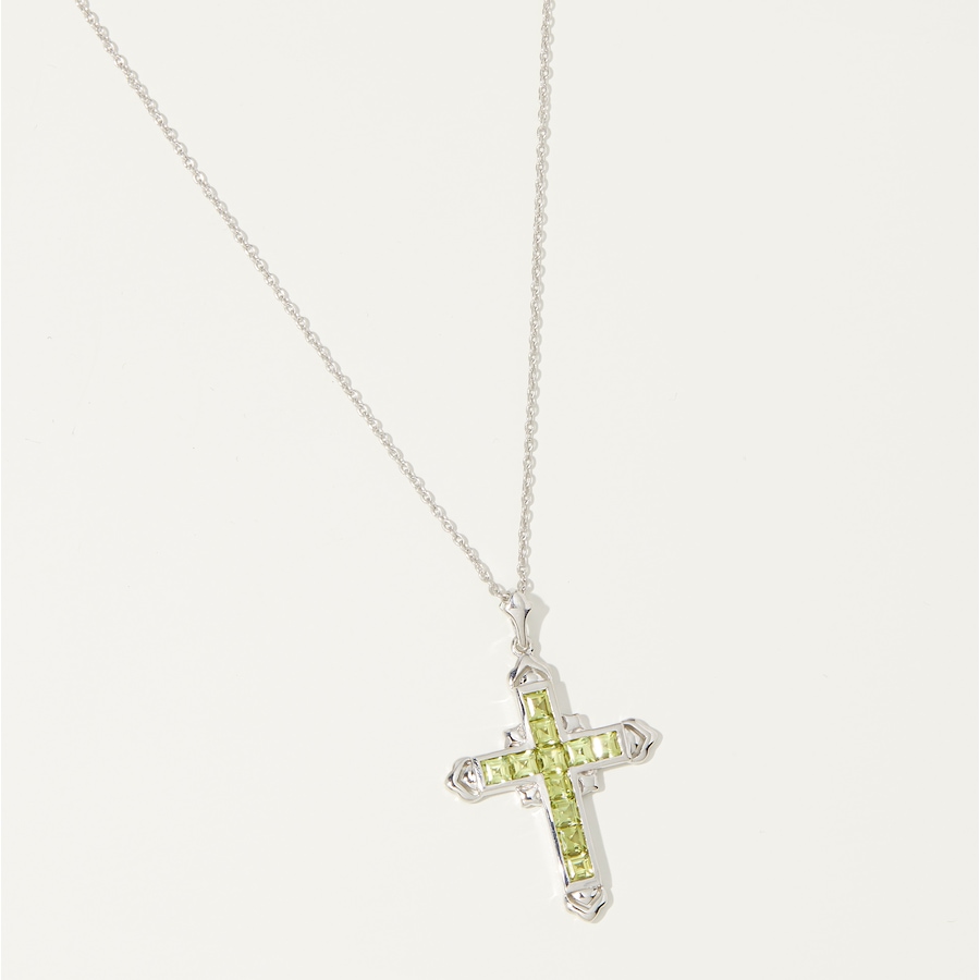 Image 241914_PER.jpg, Product 241-914 / Price $79.88, Gem Reflections Sterling Silver Gemstone Cross Pendant and Chain from Gem Reflections on TSC.ca's Jewellery department