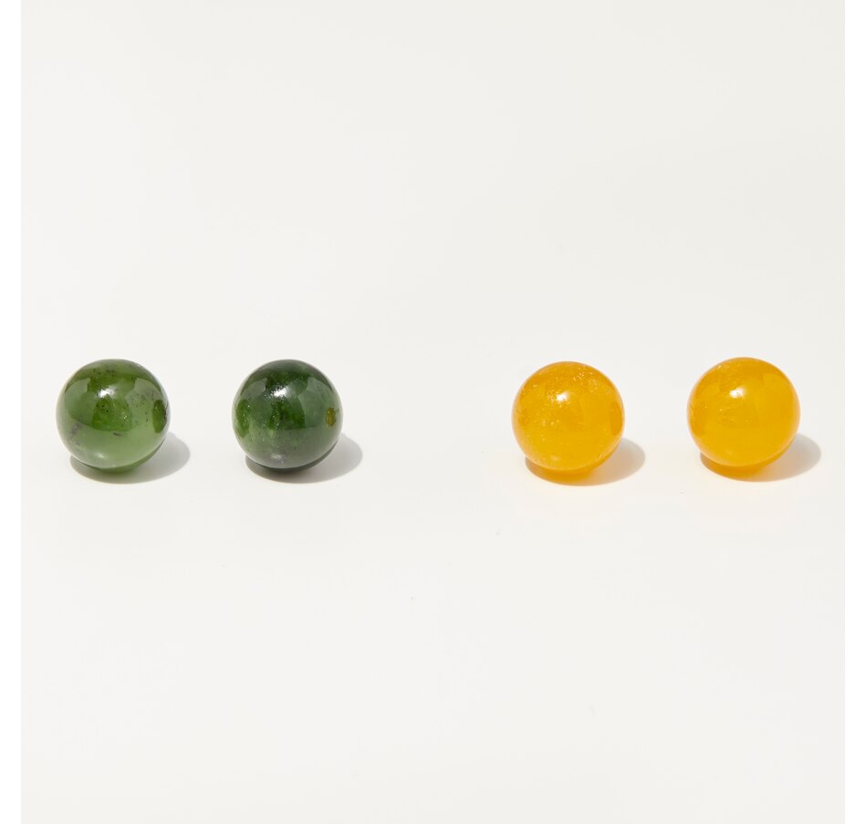 Image 241916_NEYEL.jpg, Product 241-916 / Price $69.00, Jade of Yesteryear Sterling Silver Set of Two 8mm Jade Stud Earrings from Jade of Yesteryear on TSC.ca's Jewellery department