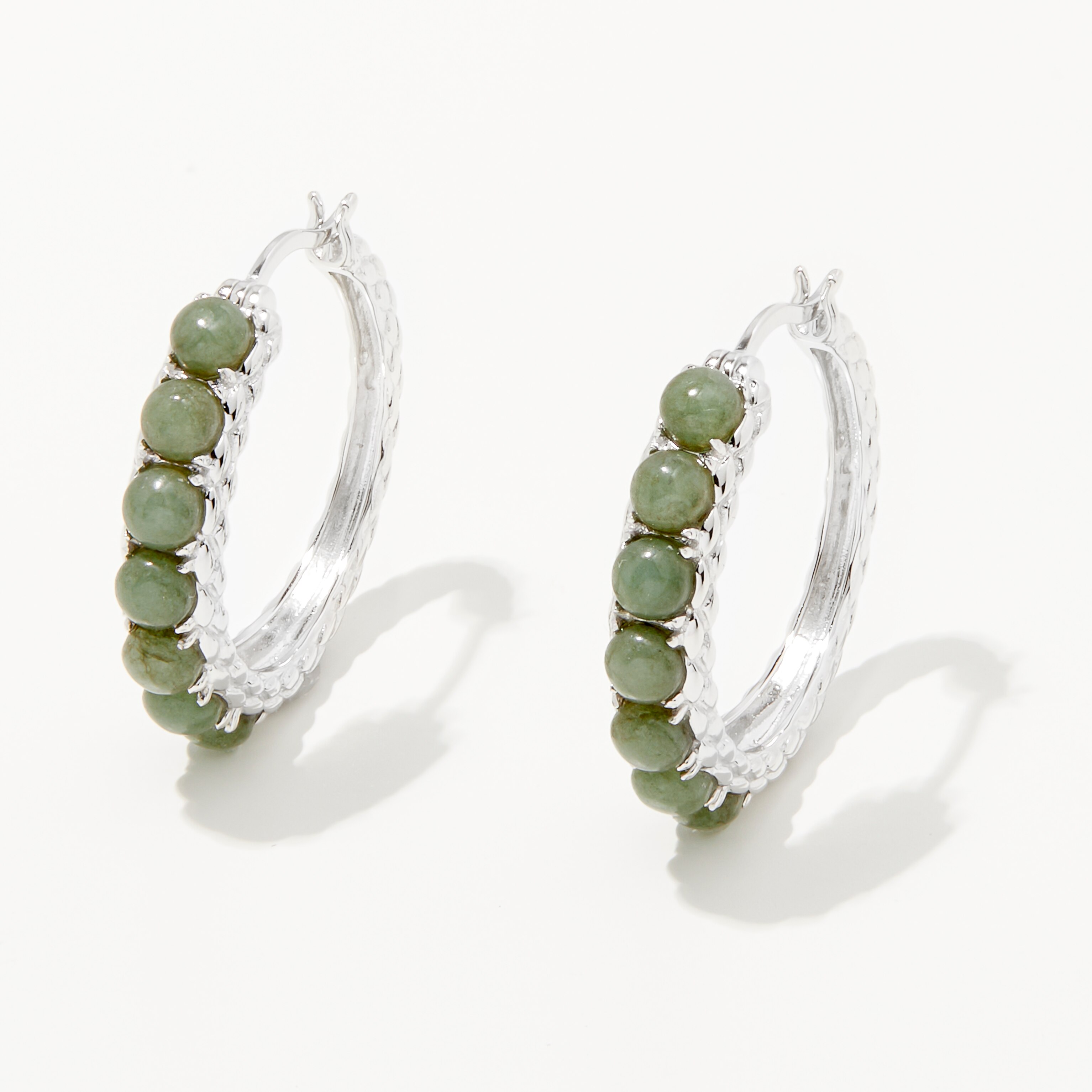 Genuine jade hoop on sale earrings