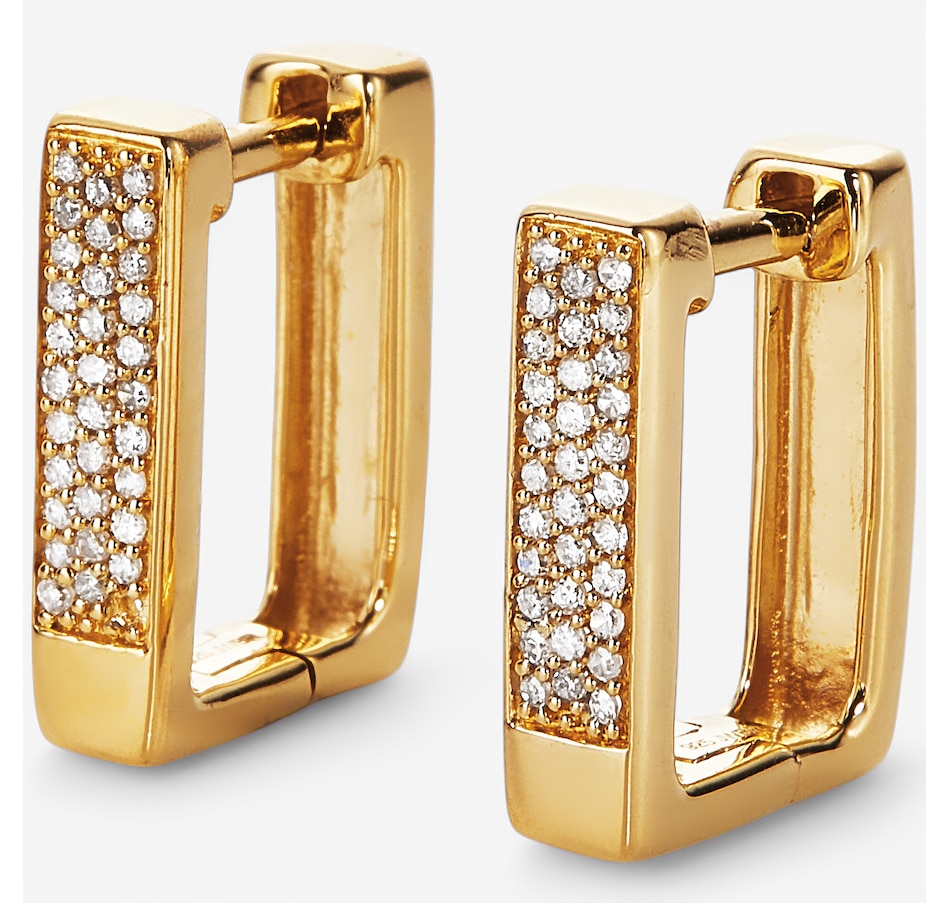 Image 241948.jpg, Product 241-948 / Price $249.99, Colours Of Diamonds Sterling Silver Yellow Gold Plate 0.25 ctw White Diamond Earrings from Colours of Diamonds on TSC.ca's Jewellery department