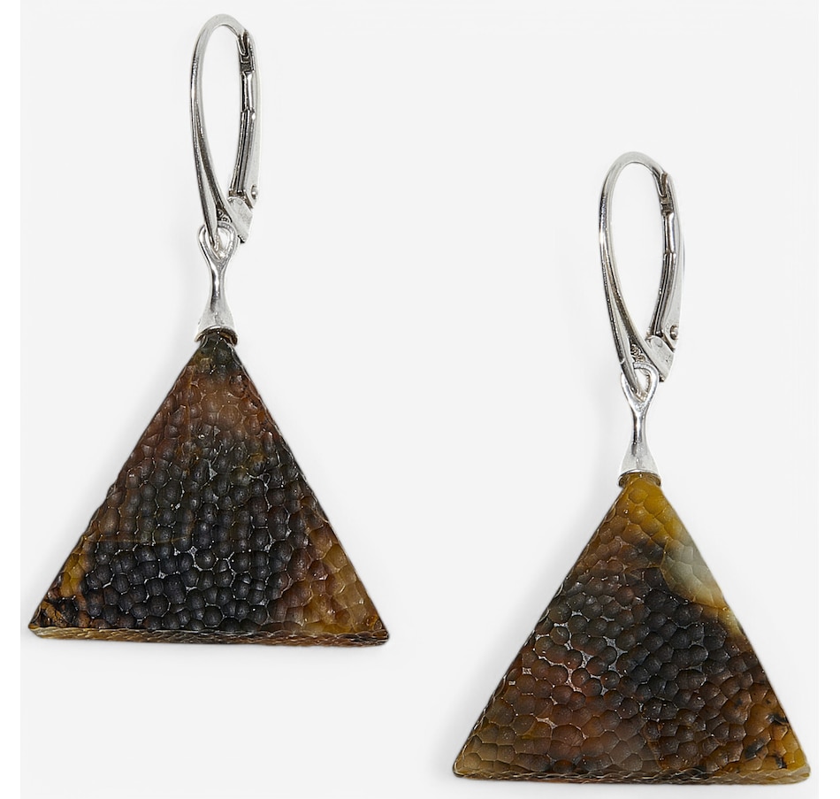 Image 241973.jpg, Product 241-973 / Price $149.99, Amber Extraordinaire Sterling Silver Artisan Collection Amber Triangle Earrings from Amber Extraordinaire on TSC.ca's Jewellery department