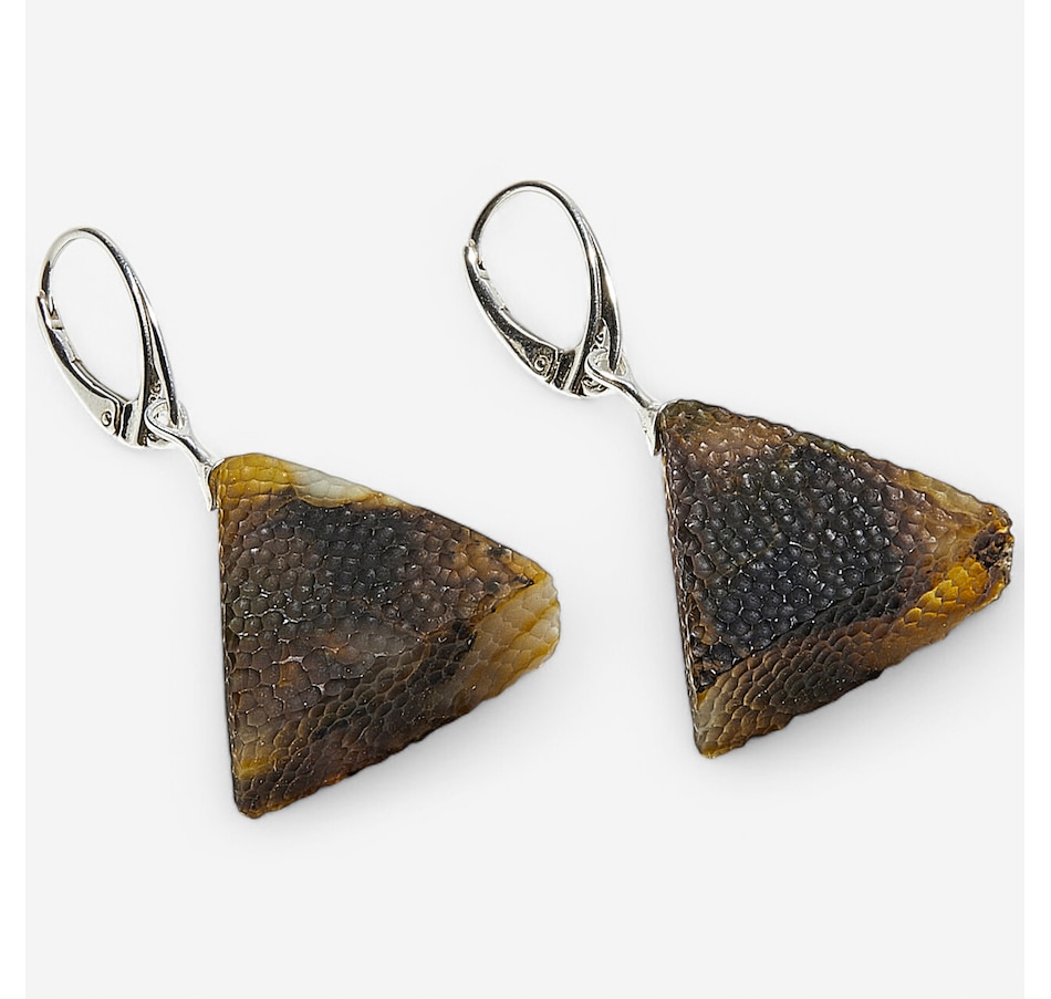 Image 241973_ALTMORE1.jpg, Product 241-973 / Price $149.99, Amber Extraordinaire Sterling Silver Artisan Collection Amber Triangle Earrings from Amber Extraordinaire on TSC.ca's Jewellery department
