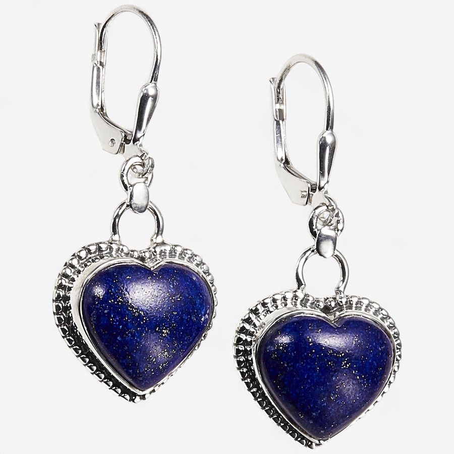 Image 241986_LAP.jpg, Product 241-986 / Price $159.99, Himalayan Gems Sterling Silver Gemstone Heart Leverback Earrings from Himalayan Gems on TSC.ca's Jewellery department
