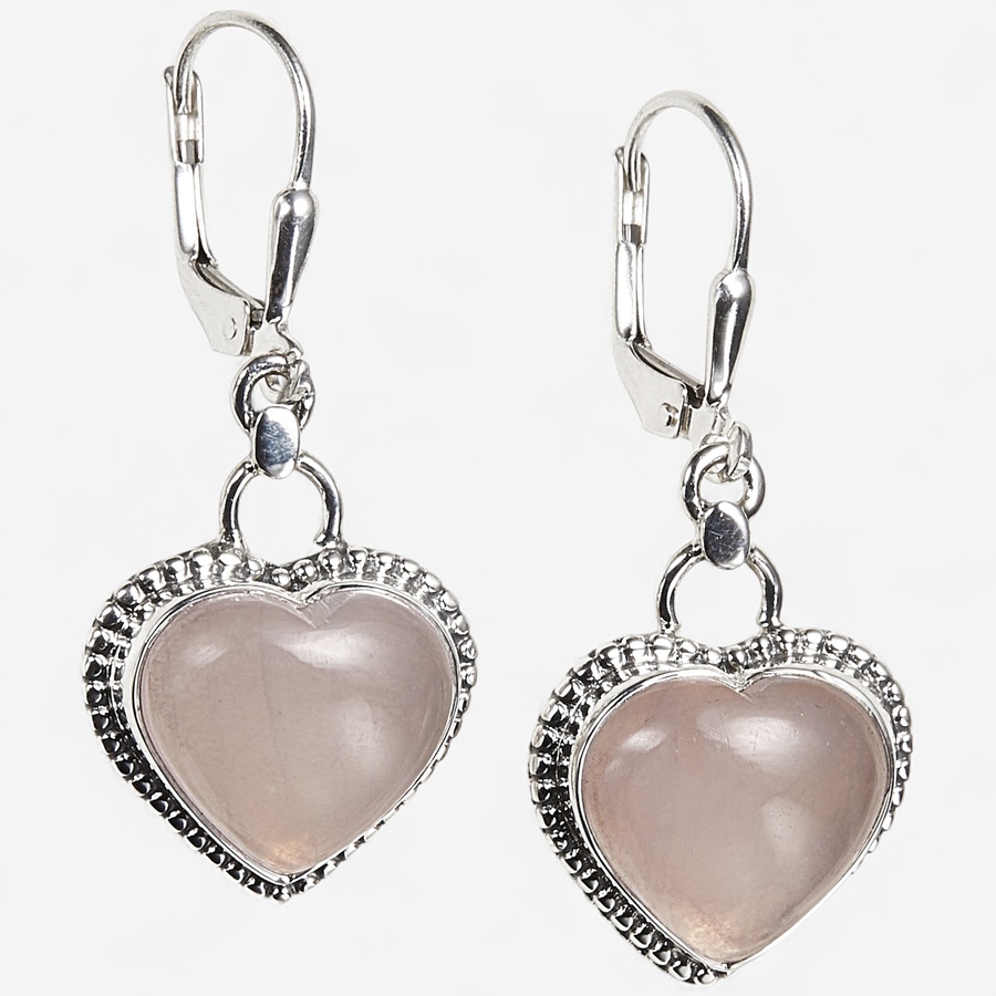 Image 241986_RQT.jpg, Product 241-986 / Price $159.99, Himalayan Gems Sterling Silver Gemstone Heart Leverback Earrings from Himalayan Gems on TSC.ca's Jewellery department