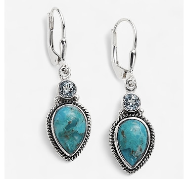 Himalayan Gems Sterling Silver Gemstone Drop Earrings