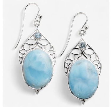 Himalayan Gems Sterling Silver Gemstone Drop Earrings