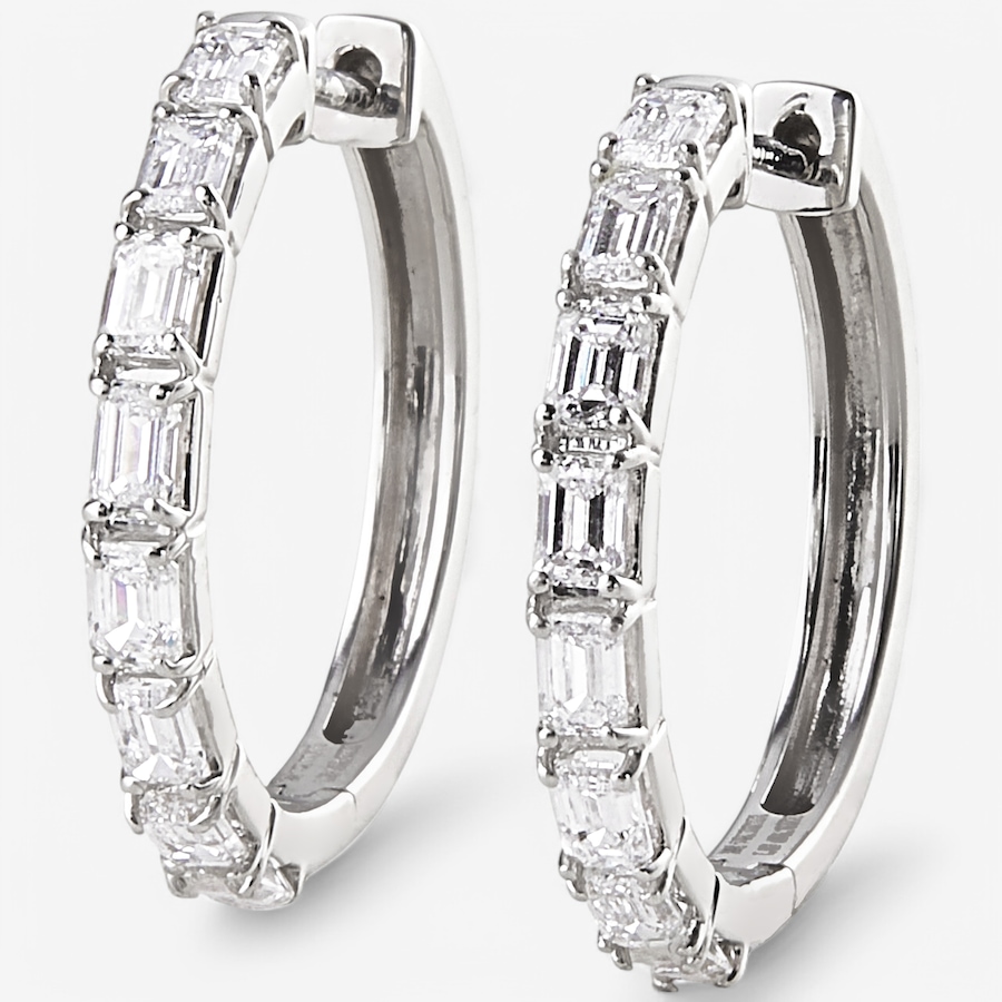 Image 242023_EMR.jpg, Product 242-023 / Price $1,699.99, EVERA Diamonds 14K Gold 1.60ctw Shaped Diamond Hoop Earrings from Evera Diamonds on TSC.ca's Jewellery department