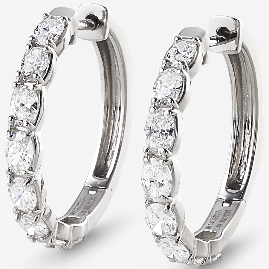 Image 242023_OVL.jpg, Product 242-023 / Price $1,699.99, EVERA Diamonds 14K Gold 1.60ctw Shaped Diamond Hoop Earrings from Evera Diamonds on TSC.ca's Jewellery department