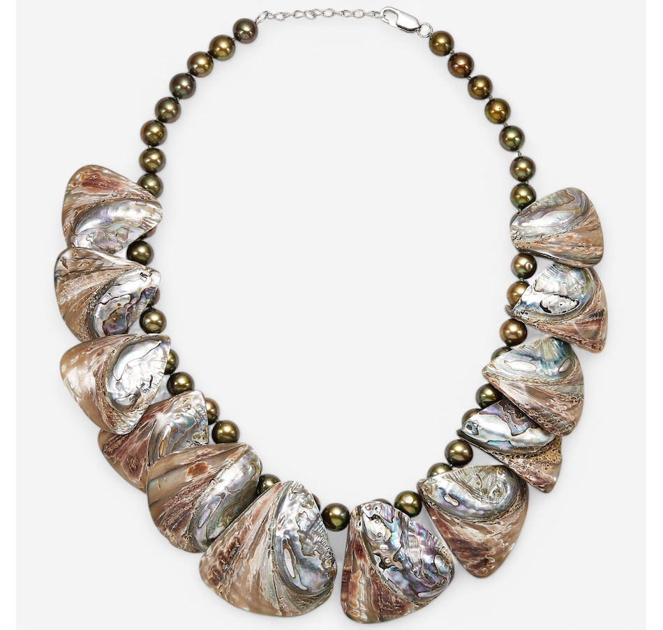 Image 242035.jpg, Product 242-035 / Price $249.99, Roz Kwan Sterling Silver Abalone Peacock Green Freshwater Necklace from Roz Kwan Jewellery Collection on TSC.ca's Jewellery department