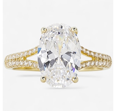  Diamonelle Sterling Silver Shaped Diamonelle & Hidden Halo Ring
