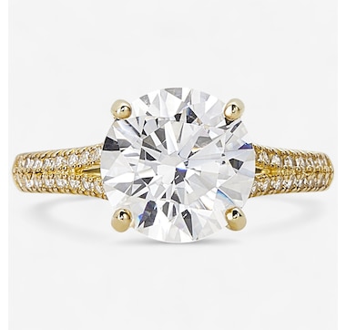  Diamonelle Sterling Silver Shaped Diamonelle & Hidden Halo Ring