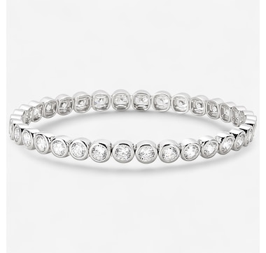 Diamonelle Sterling Silver Round Bezel Set Diamonelle Stretch Bracelet