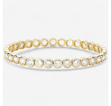 Diamonelle Sterling Silver Round Bezel Set Diamonelle Stretch Bracelet