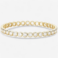 Diamonelle Sterling Silver Round Bezel Set Diamonelle Stretch Bracelet