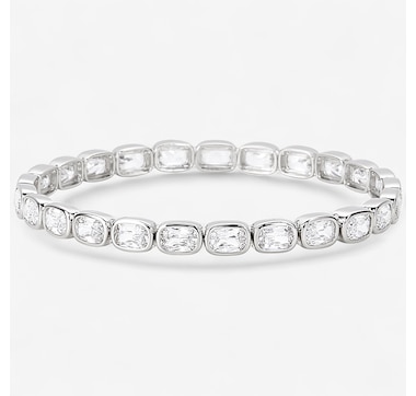 Diamonelle Sterling Silver Cushion Bezel Set Diamonelle Stretch Bracelet